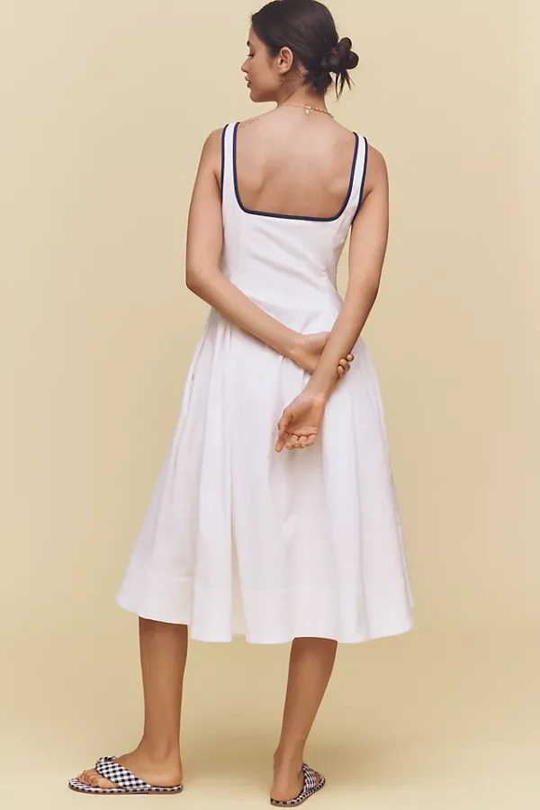 maeve sleeveless square neck column midi dress Sleeveless Square-Neck Column Midi Dress