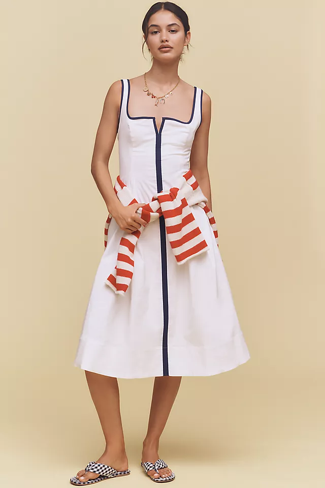 maeve sleeveless fitted a line midi dress Jocelyn Sleeveless Slip Midi Dress by Maeve